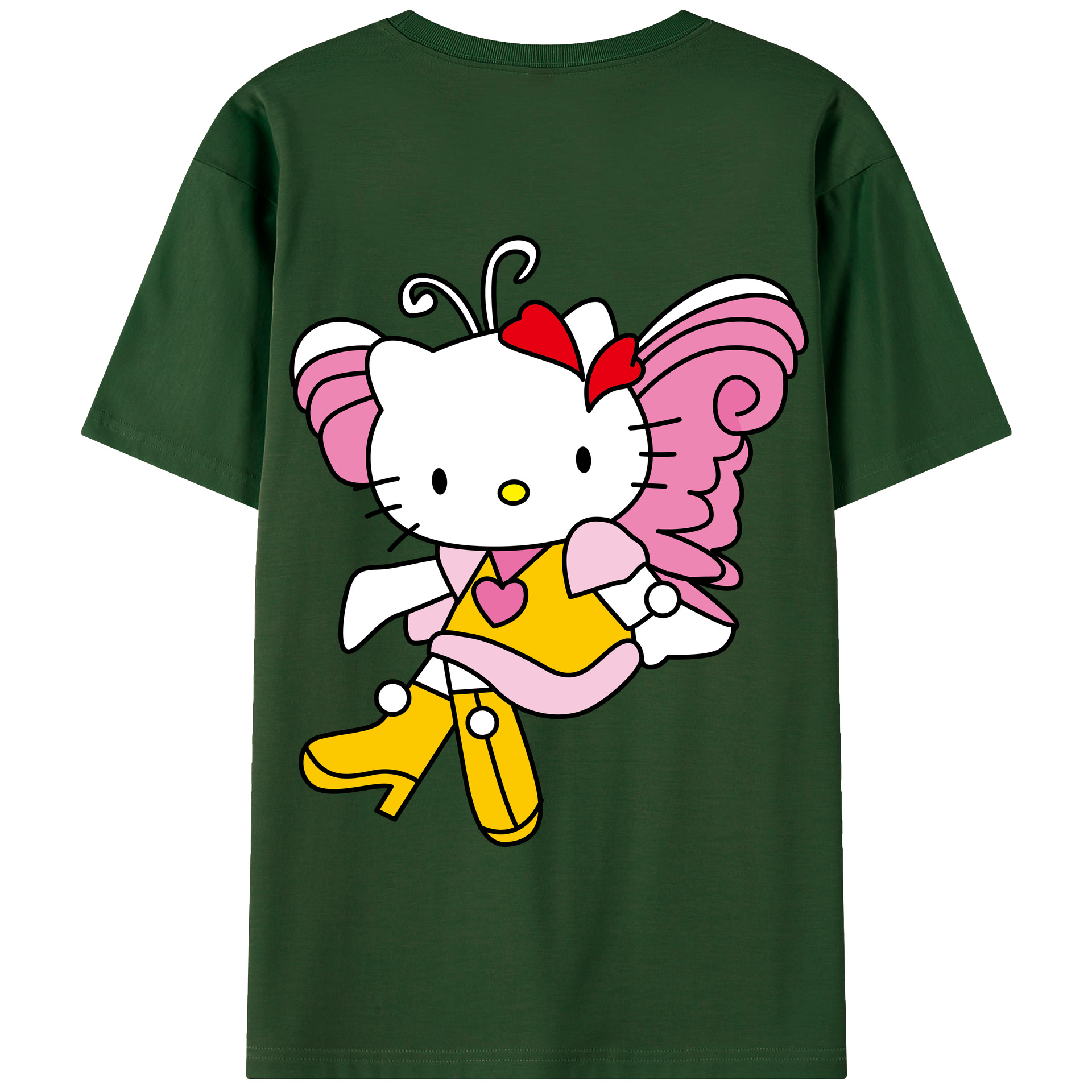 （画像用） Hello Kitty ハローキティ 綿100％半袖Tシャツ（背面プリント）